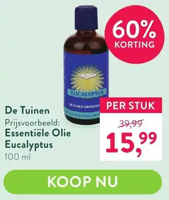 Holland & Barrett De tuinen essentiele olie eucalyptus 100 ml aanbieding
