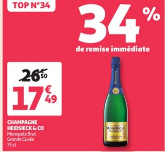 Auchan Champagne Heidsieck & Co 75CL aanbieding
