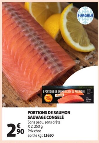 Auchan Portions de saumon sauvage congele 250G aanbieding