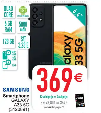 Cora Smartphone galaxy A33 5G aanbieding