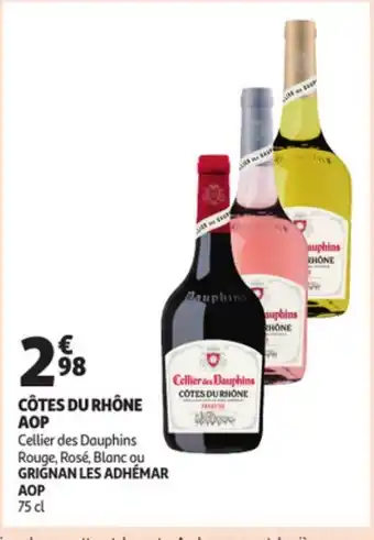Auchan Cotes du Rhone aop Cellier des Dauphins 75CL aanbieding