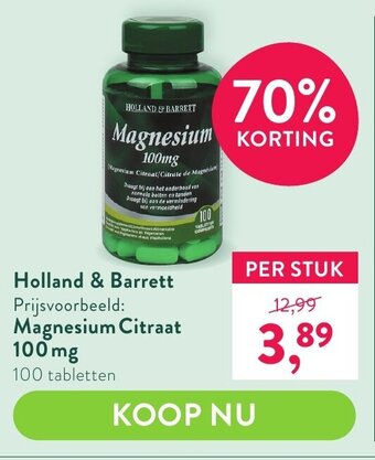 Holland & Barrett Magnesium citraat 100 mg aanbieding