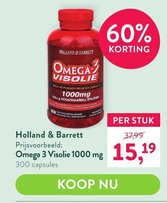 Holland & Barrett Omega 3 visolie 1000 mg aanbieding