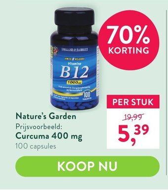Holland & Barrett Nature's garden curcuma 400 mg aanbieding