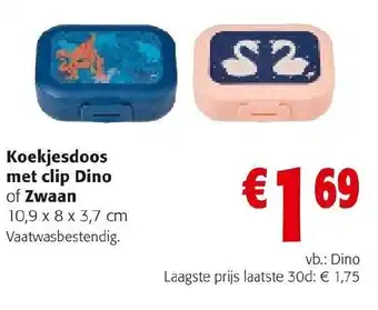 Koekjesdoos Met Clip Dino of Zwaam! 10.9 x 8 x 3.7cm