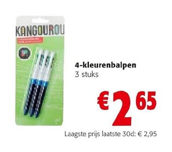 Colruyt Kangourou 4-Kleurenbalpen 3 Stuks aanbieding