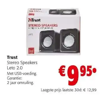 Trust Stereo Speakers Leto 2.0 Met USB Voeding