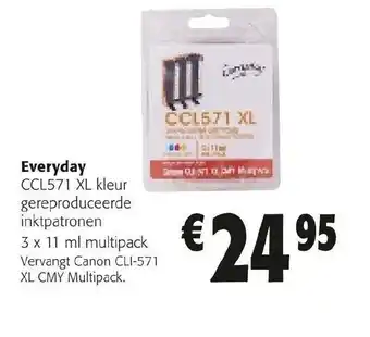 Everyday CCL571 XL Kleur Gereproduceerde Inktpatroen 3 x 11 Multipack