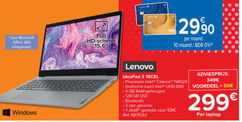 Carrefour Lenovo IdeaPad 3 15CEL aanbieding