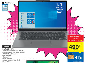 Carrefour Lenovo IdeaPad 3 14ITL6 aanbieding