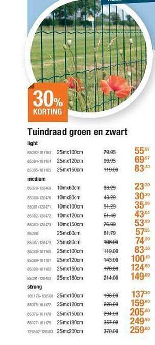 Cevo Tuindraad groen en zwart aanbieding