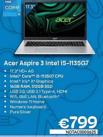 Acer aspire 3 intel i5-1135g7