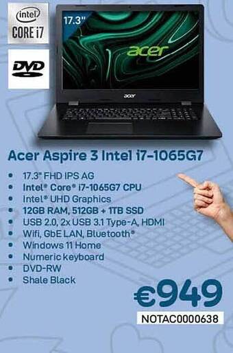 Acer aspire 3 intel i7-1065g7