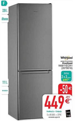 Cora Whirlpool koelkast aanbieding