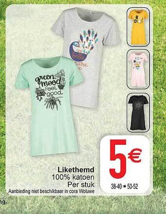 Cora Likethemd 100% katoen per stuk aanbieding