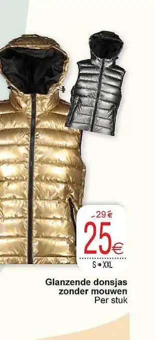 Cora Glanzende donsjas zonder mouwen aanbieding