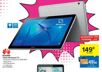 Carrefour Huawei Tablet Mediapad T3 10" aanbieding