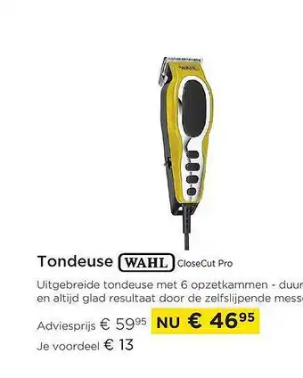 Tondeuse wahl closecut pro