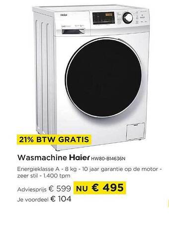 Molecule Wasmachine haier aanbieding