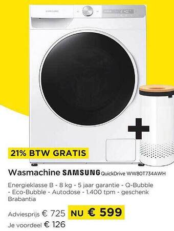 Molecule Wasmachine samsung aanbieding