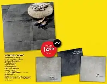 BricoPlanit Vloertegel beton aanbieding