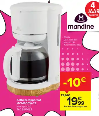 Mandine Koffiezetapparaat MCM900W-22