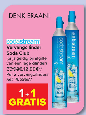 Carrefour Sodastream Vervangcilinder Soda Club aanbieding