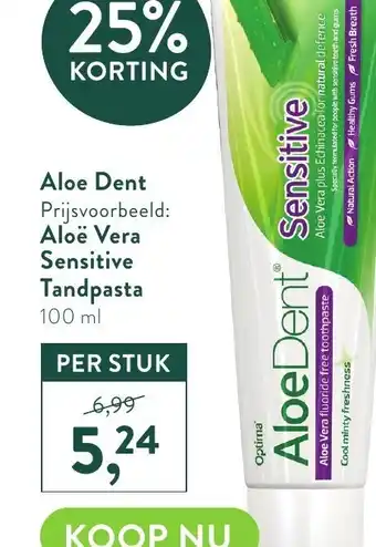Holland & Barrett Aloe dent aloe vera sensitive tandapasta 100 ml aanbieding