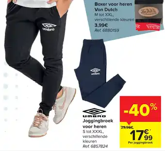Carrefour Umbro Joggingbroek voor Heren S tot XXXL aanbieding