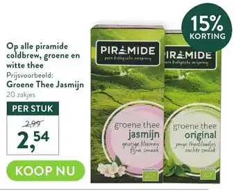 Holland & Barrett Piramide groene thee jasmijn 20 zakjes aanbieding