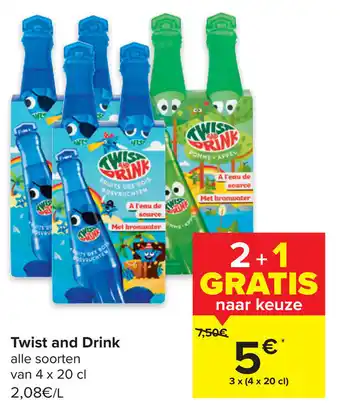 Carrefour Twist and Drink Alle Soorten aanbieding