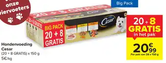 Carrefour Cesar Hondenvoeding 28 x150g aanbieding