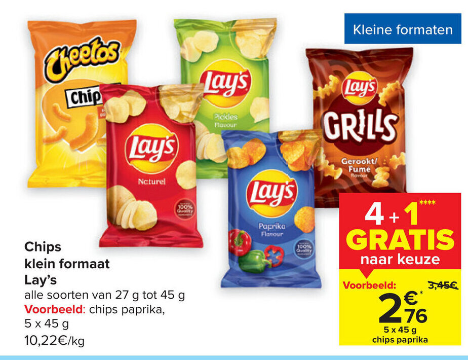 Chips Klein Formaat Lay's Alle Soorten van 27g tot 45g promotie bij
