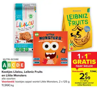 Koekjes Lilalou, Leibniz Fruits en Little Monsters Alle Soorten