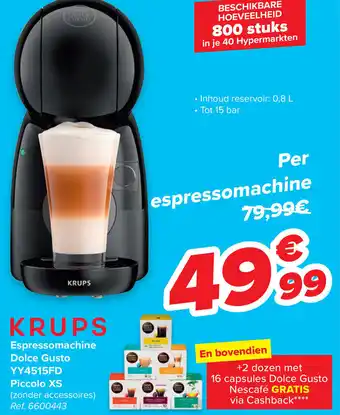 Carrefour Krups Espressomachine Dolde Gusto aanbieding
