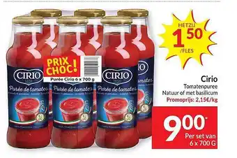 Intermarché Cirio tomatenpuree natuur of met basicium aanbieding