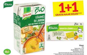 Intermarché Knorr bio soep in brik aanbieding