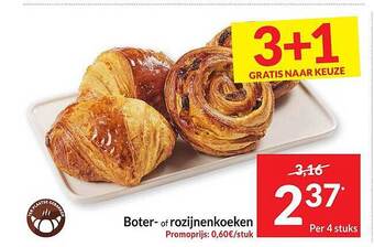 Intermarché Boter- of rozijnenkoeken aanbieding