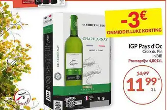 Intermarché Igp pays d'oc croix du pin in bib aanbieding
