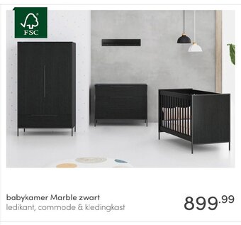 Baby & Tiener Babykamer Marble zwart aanbieding