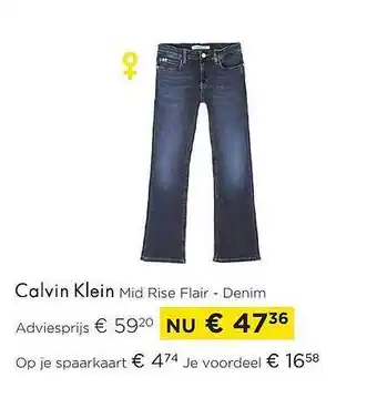 Molecule Calvin klein mid rise flair - denim aanbieding