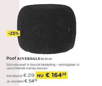 Molecule Poef riverdale do 55cm aanbieding