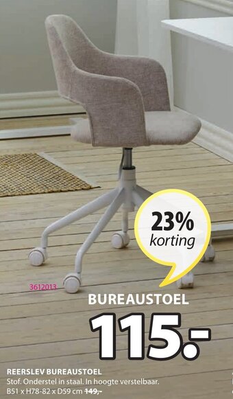 Jysk Reerslev Bureaustoel aanbieding