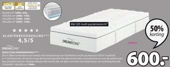 Jysk Dreamzone Gold S100 Springmatras aanbieding