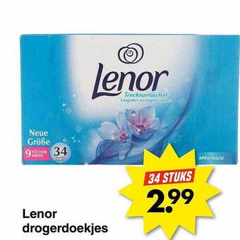 Wibra Lenor drogerdoekjes aanbieding