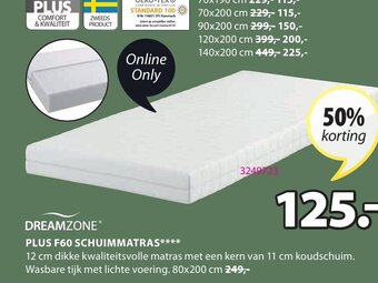 Jysk Dreamzone Plus F60 Schuimmatras aanbieding
