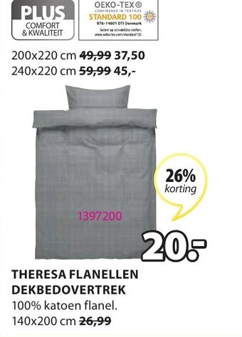 Jysk Theresa Flanellen Dekbedovertrek aanbieding