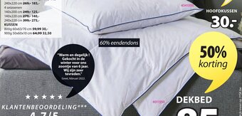 Jysk Galdeberget Eendendons Dekbed aanbieding