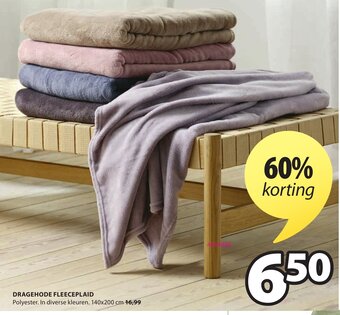 Jysk Dragehode Fleeceplaid aanbieding
