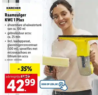 Lidl Karcher Raamzuiger KWI 1 Plus aanbieding
